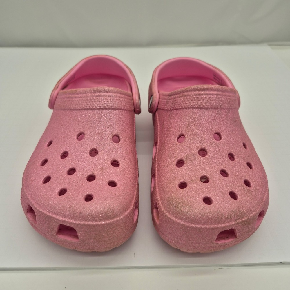 Pink Crocs Classic Glitter Clogs